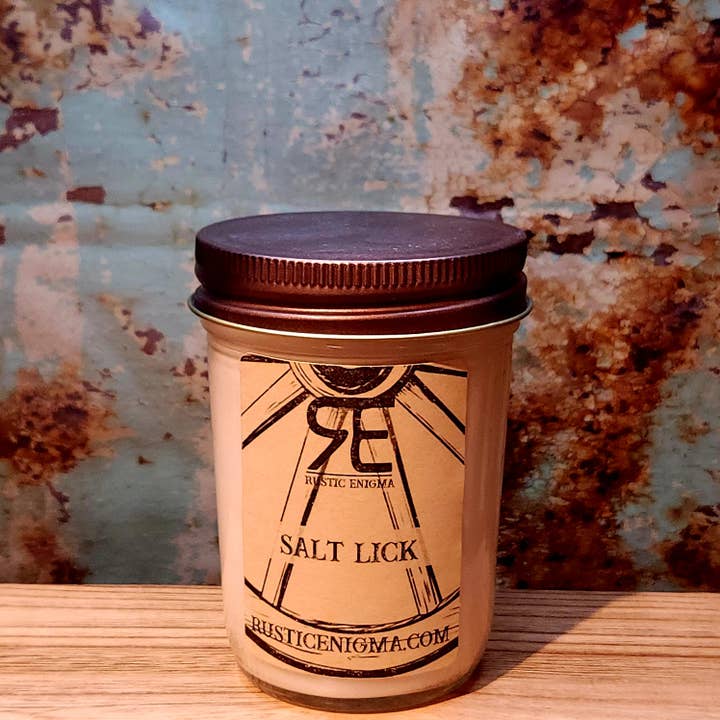 Salt Lick 8 oz Candle for wholesale by Rustic Enigma