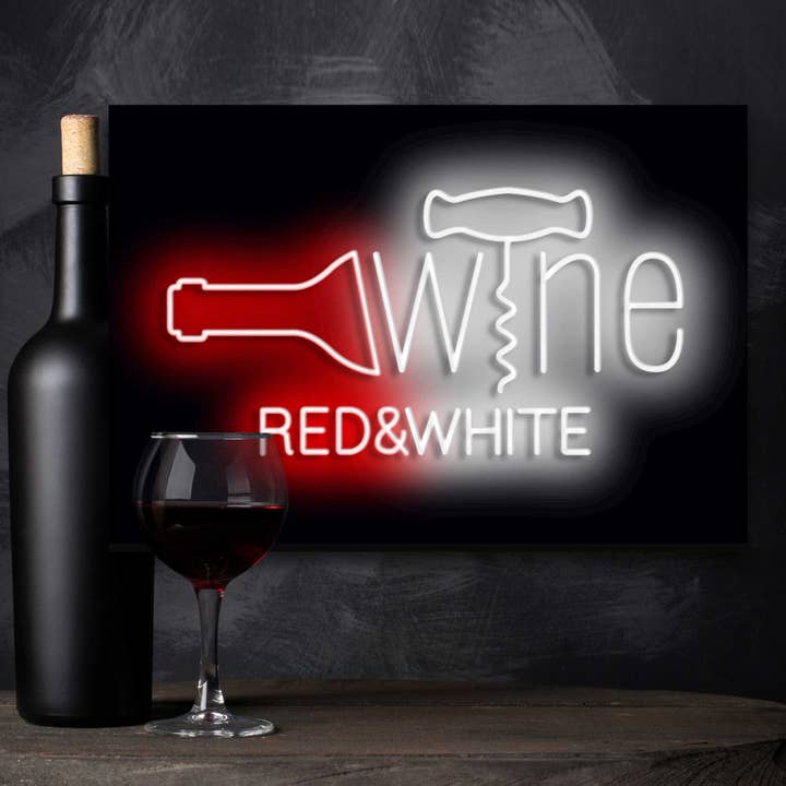 LED Neon Sign RED & WHITE with remote control for wholesale by Mad About Neon