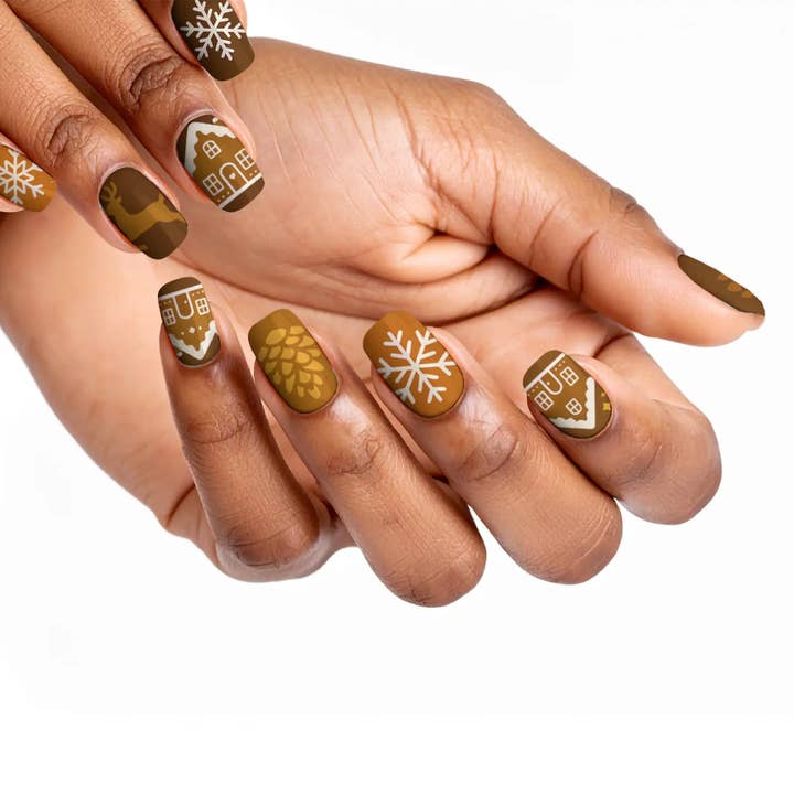 Kakao Komet Ferie Brun Press-On Negle for engroshandel hos FYNE BODY