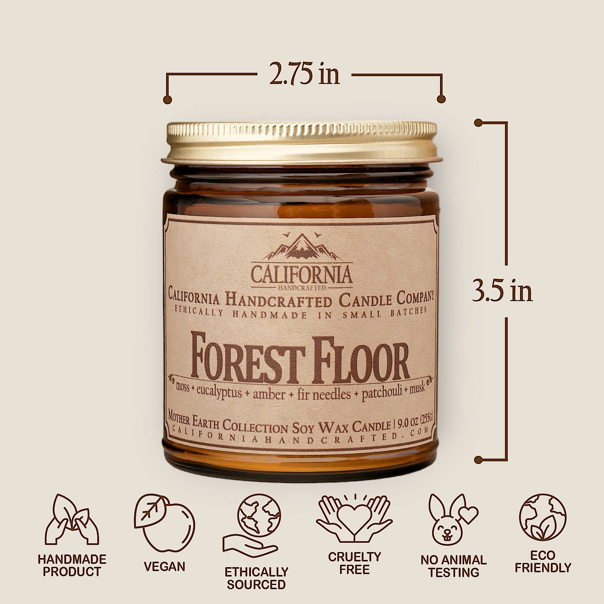 California Handcrafted - Wholesale Jar/Filled Candle - Forest Floor Coconut Apricot Jar Candle2