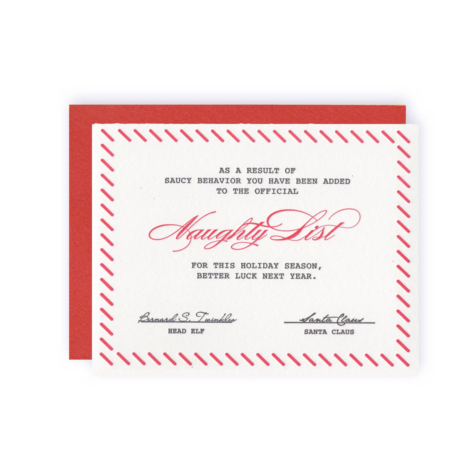 KB Paperie - Wholesale Christmas Card - Naughty List Friend