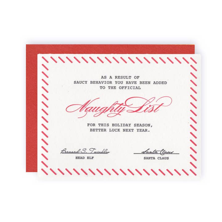 KB Paperie - Wholesale Christmas Card - Naughty List Friend0