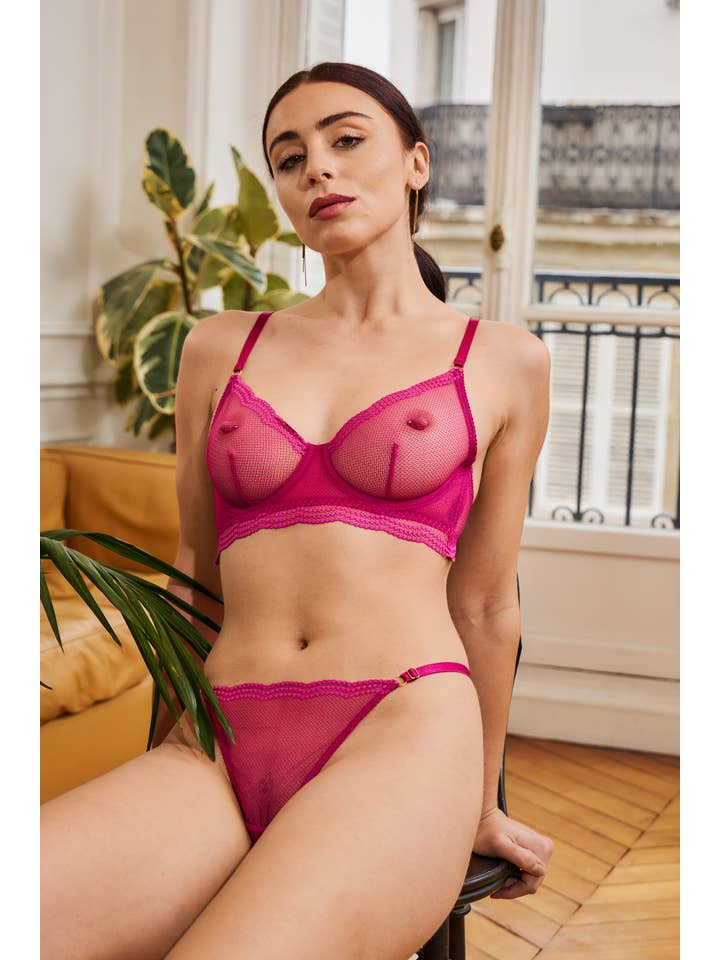 SUNTEX - Wholesale Lingerie Set - Women's - Elegant 2-piece sheer lingerie set with thong10