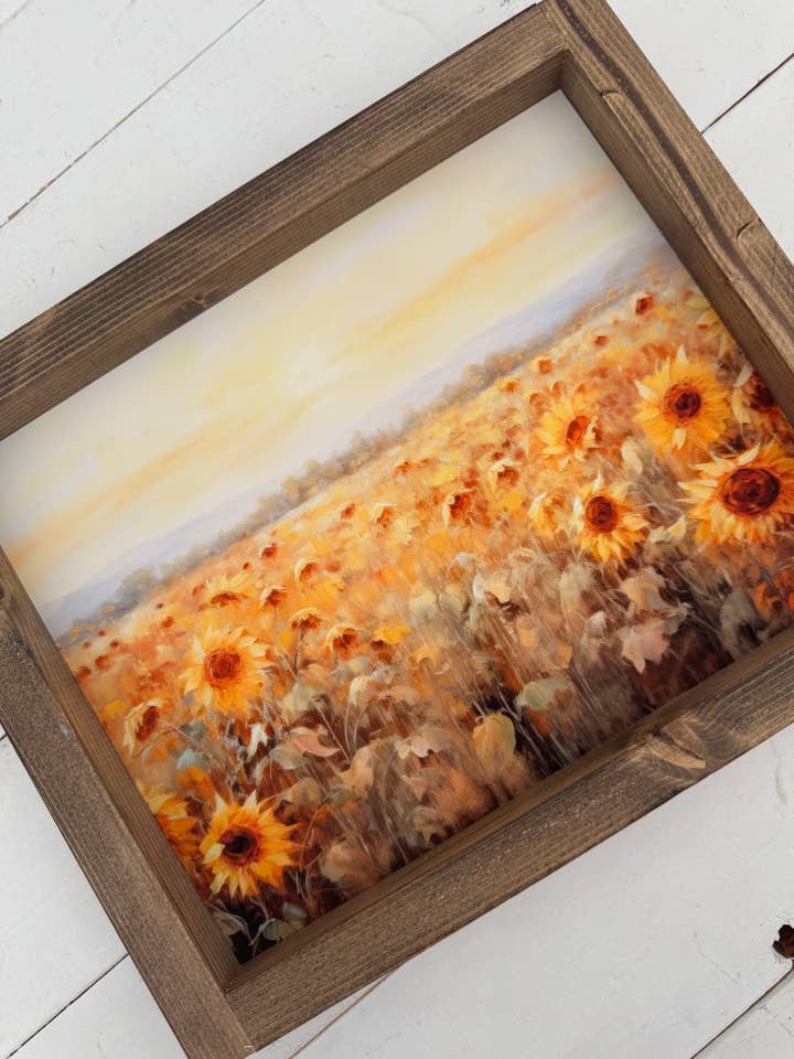 Impression de champ de tournesols pour la vente par Ashwood Designs