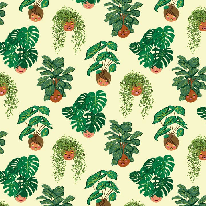 Lucy Loves Paper - Wholesale Wrapping Paper Roll - Plant People | 7ft Continuous Roll Wrapping Paper2