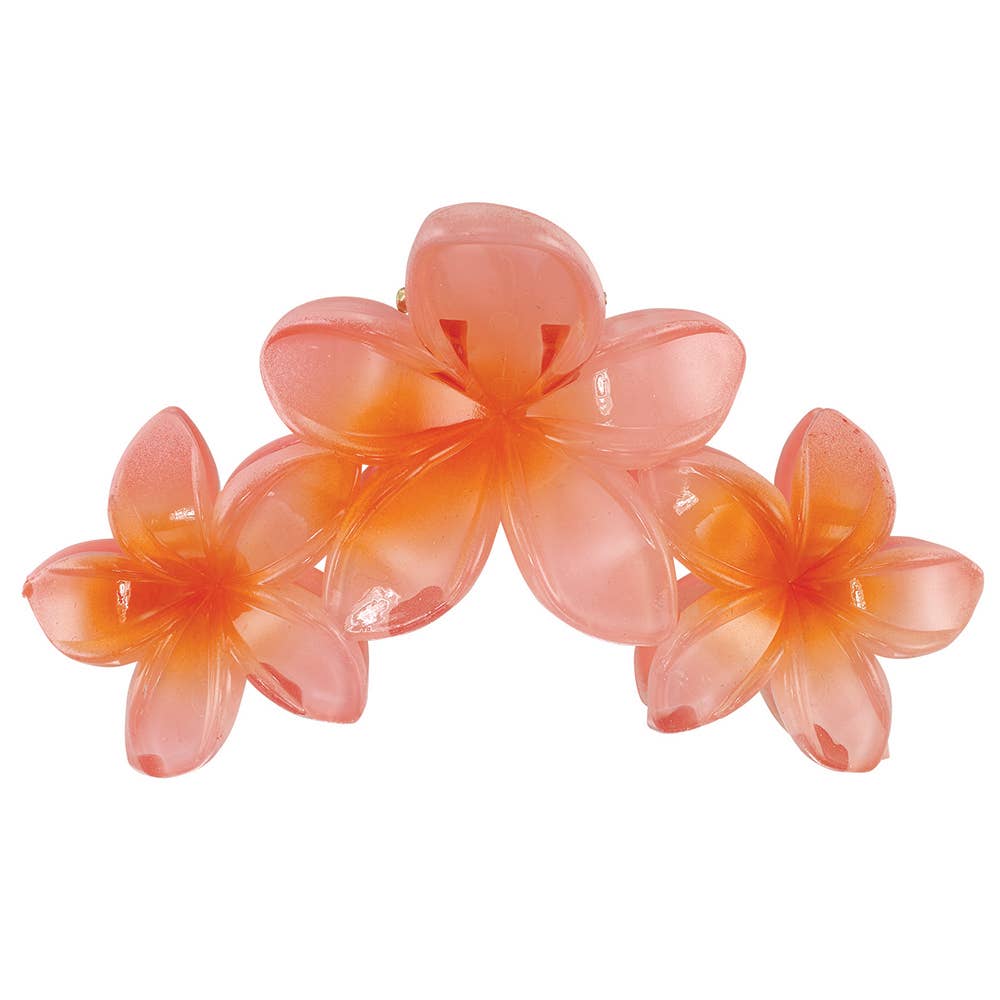 World End Imports Jewelry & Gifts - Wholesale Hair Clip - Women's - Triple Plumeria Hair Clips-12pcs4