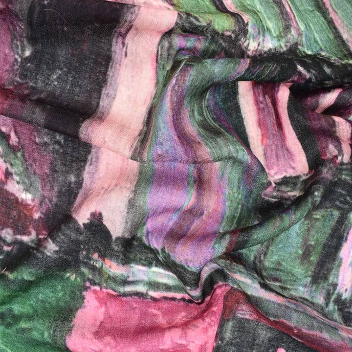 Dupatta Designs - Wholesale Scarf - Women's - Fiddler's Roof Painterly Wool Scarf2