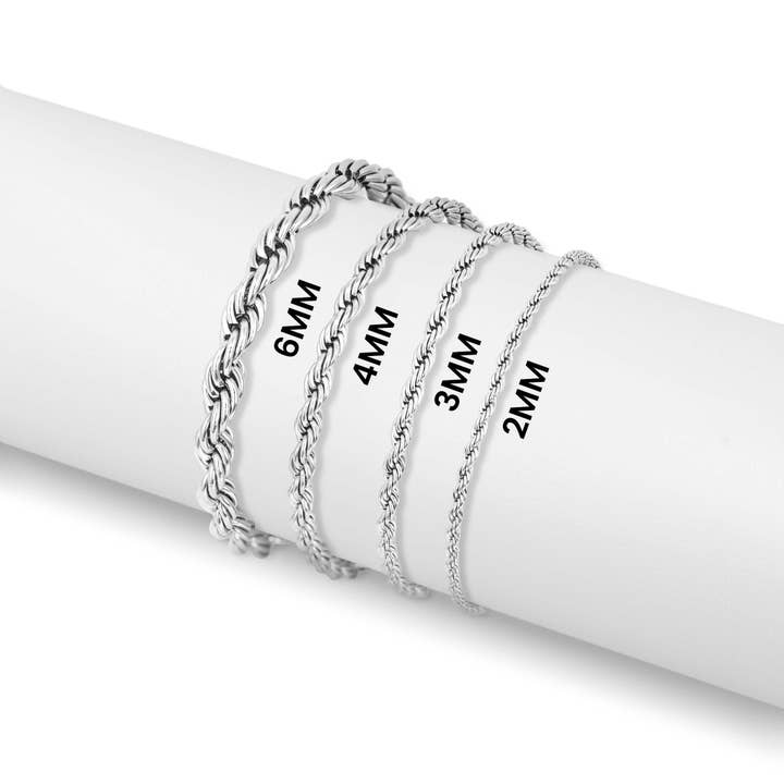WJW - Wholesale Link & Chain Bracelet - Rope Chain Bracelet / Anklet - Gold, Silver, Black0