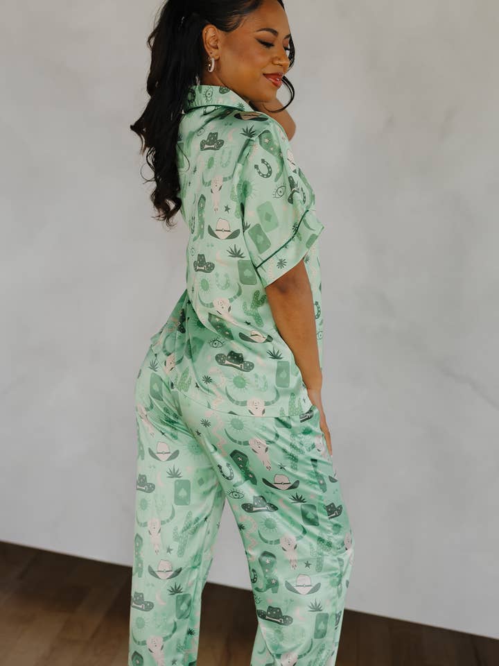 Spikes and Seams - Wholesale Sleepwear set – Women's - Cowboy Pajamas, cowgirl loungewear, cowgirl pajamas, Rodeo 3