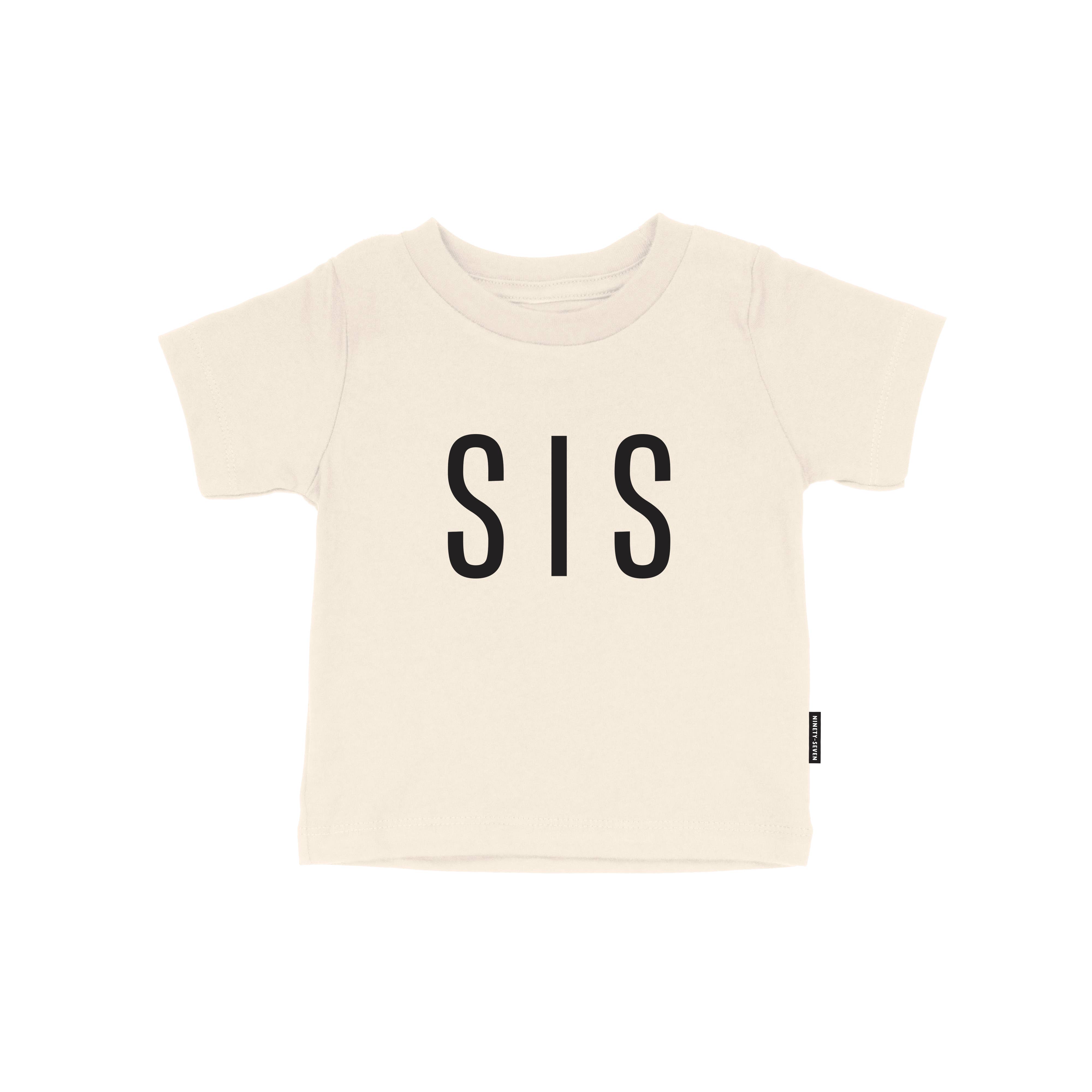 97 Design Co. - Wholesale Screen Printed T-Shirt - Kids - Sis - Ivory Kids Tee, Toddler T-shirt Girls, Sister Matching0