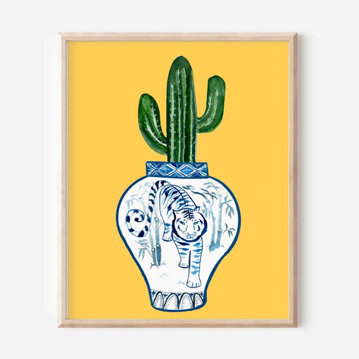 Año del tigre + Lámina de cactus Saguaro para venta al por mayor de Menmin Made