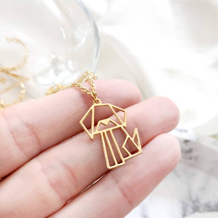 Collar Origami Perro Oro/Plata para venta al por mayor de Shany Design Studio