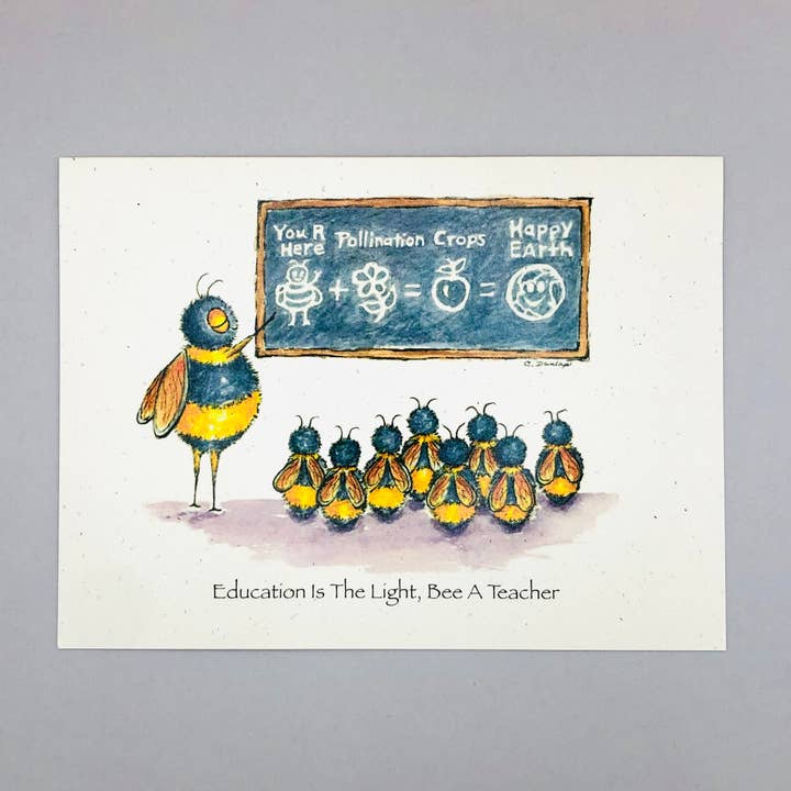 Education Is The Light, Bee A Teacher for wholesale by Just Bee & Me Greeting Cards