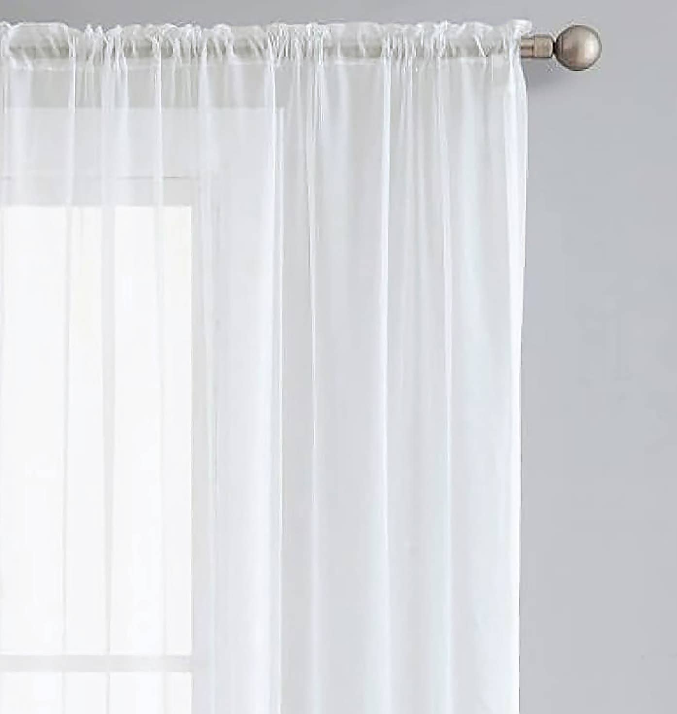 home mart goods - Wholesale Curtain - 84" Long, 2 Panels - Sheer Window Rod Pocket Curtain Set28