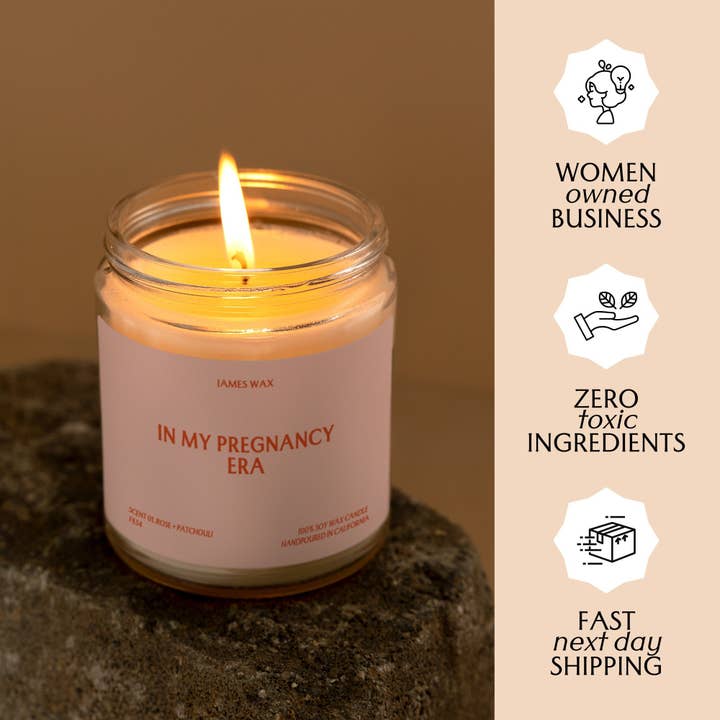 James Wax - Wholesale Jar/Filled Candle - Pregnancy Gift In My Pregnancy Era Candle Candle For Expecting Moms Pregnancy Announcement Gift F834