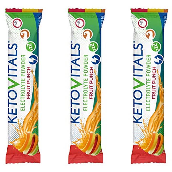 Keto Vitals - Vente Boisson diététique en poudre - KetoVitals Original Electrolyte Powder Stick Packs - Saveur de punch aux fruits, 15 ct.2