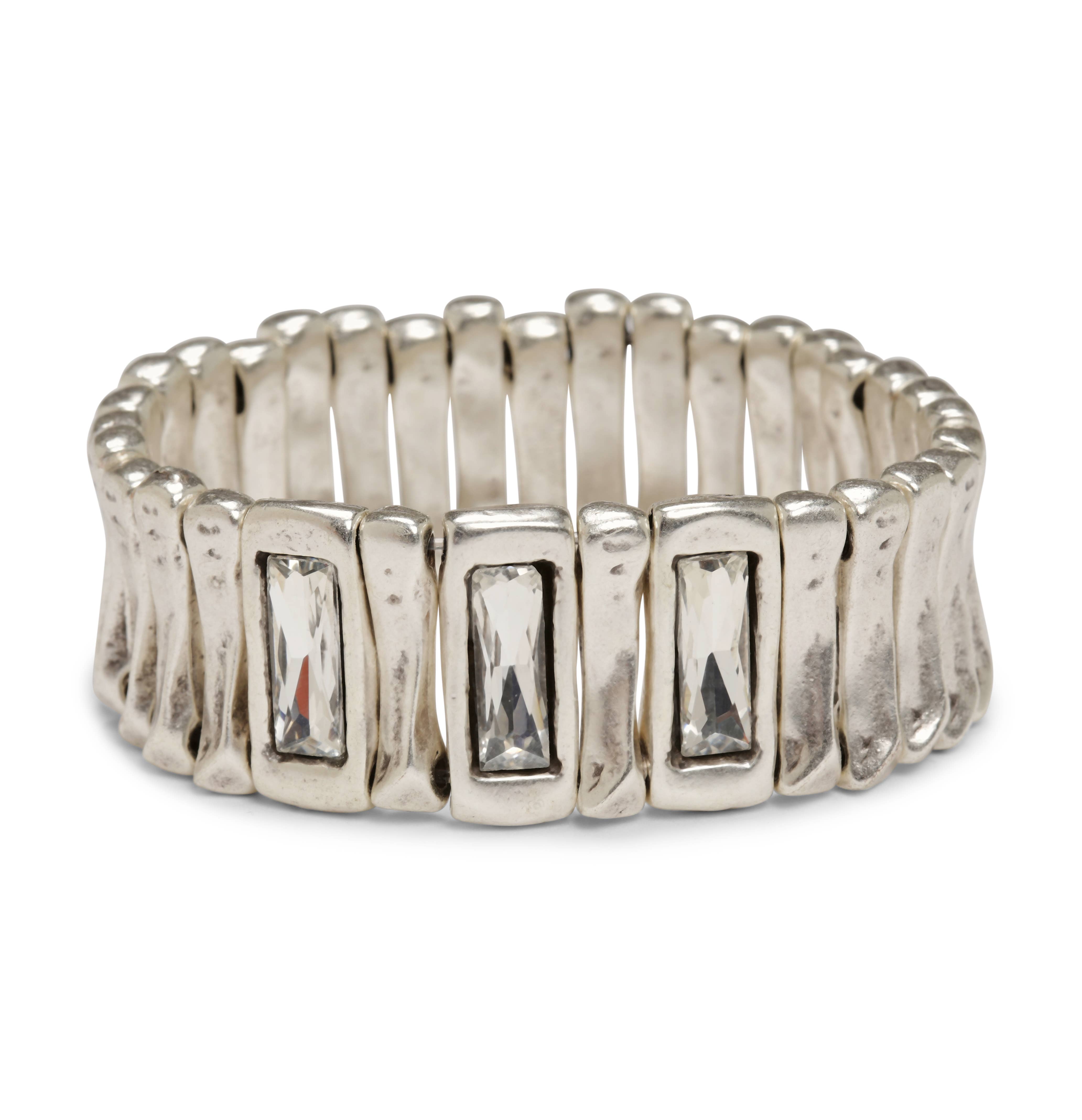 Chanour – Pulseira por atacado – Pulseira Articulada de Estanho com Cristal - NB2155 CLEAR3