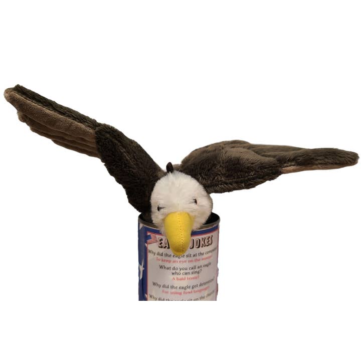 Canned Gifts - Wholesale Stuffed/Plush Toy - Kids & Baby - Canned Bald Eagle w/Jokes Plush Patriotic American Flag USA6