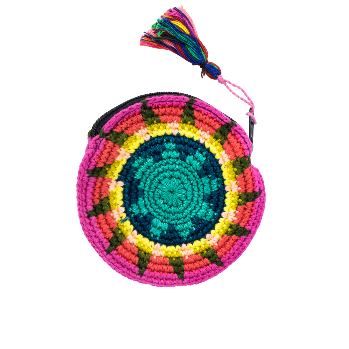 Lumily - Vente Porte-monnaie – femme - Porte-monnaie artisanal multicolore en crochet Moon - Guatemala7