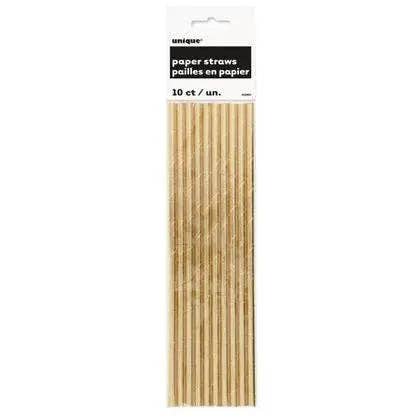 Party Expo, LLC - Wholesale Drinking straw - Gold Foil Paper Straws