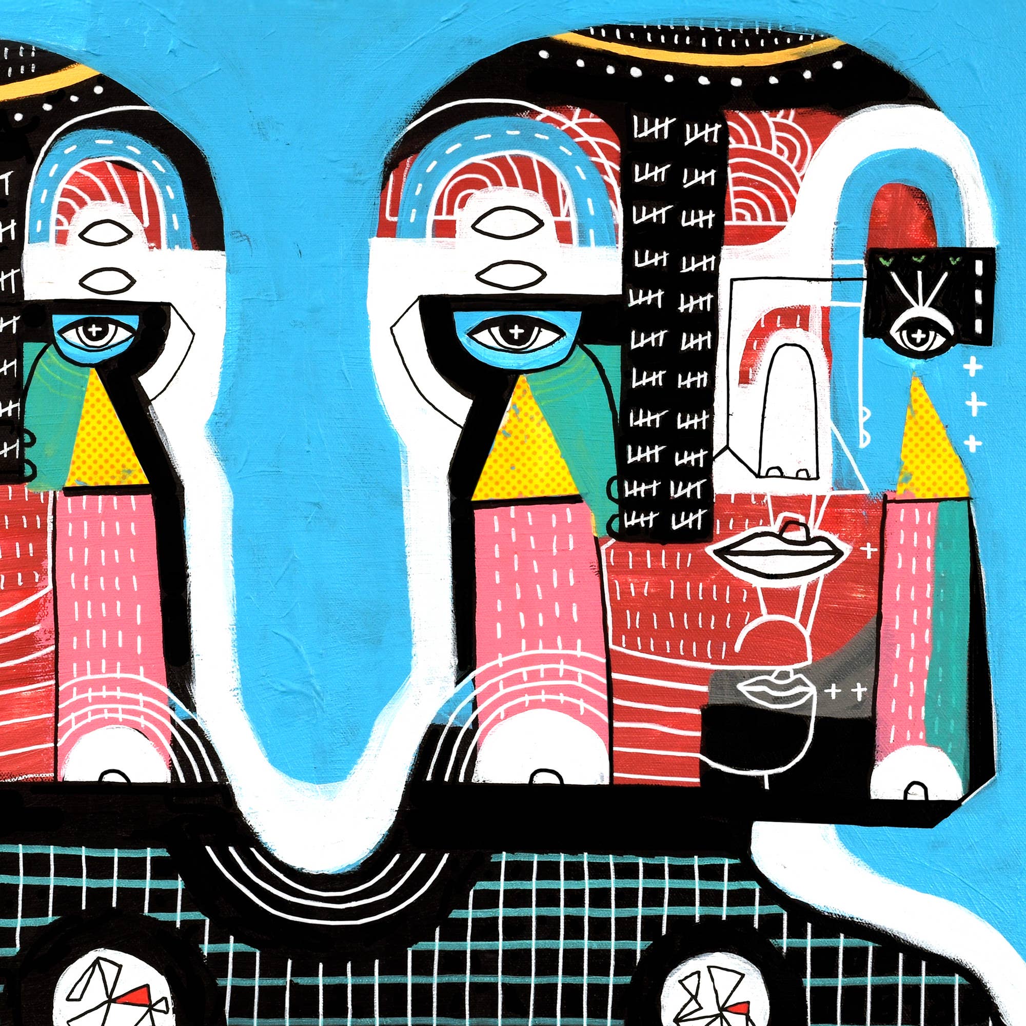 Keemo Gallery - Wholesale Art Print - Love Colorful Modern Art Print Lover Couple Blue Friend5