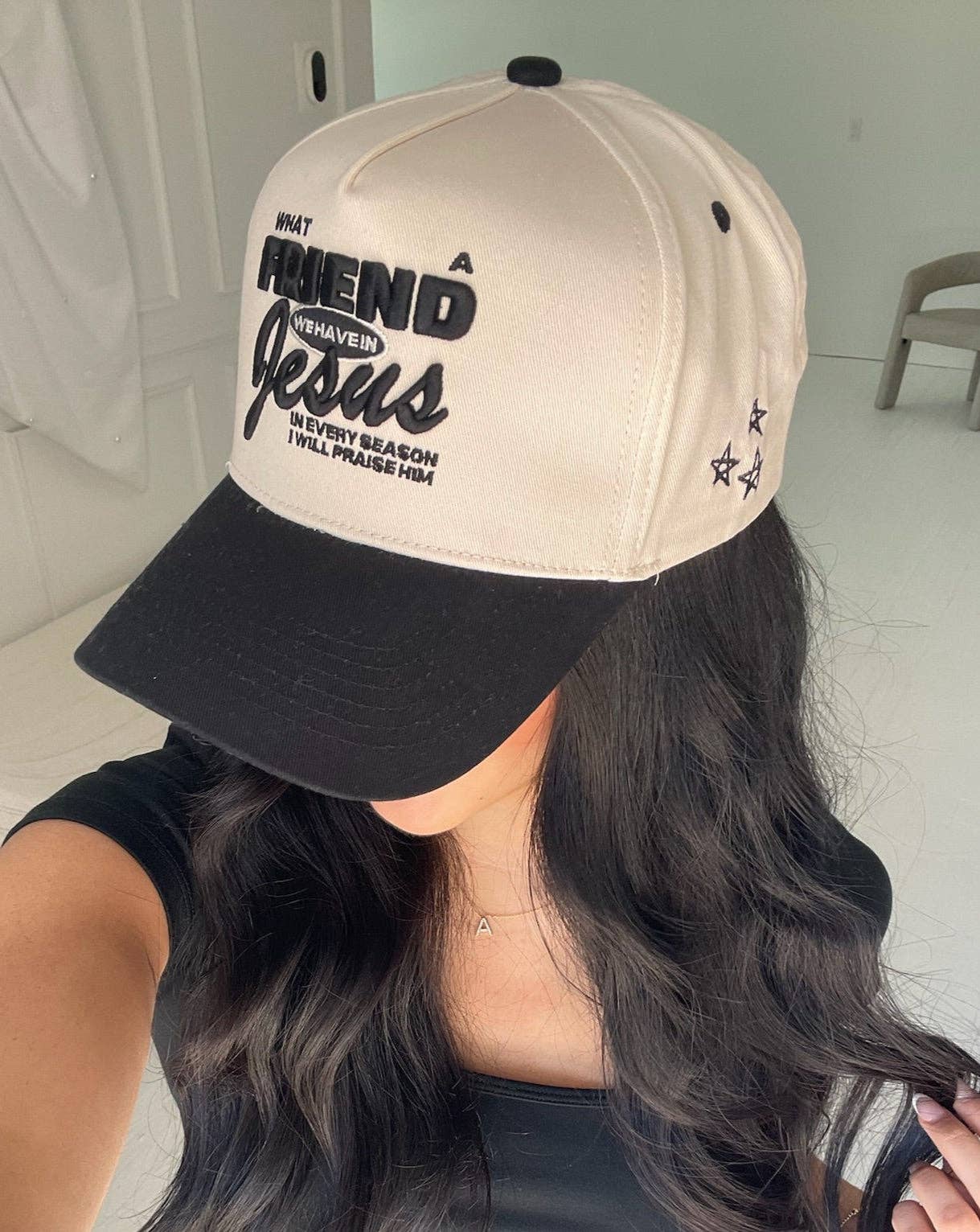 KENZKUSTOMZ - Wholesale Trucker Hat - Unisex - Friend in Jesus - Black Vintage Trucker Hat
