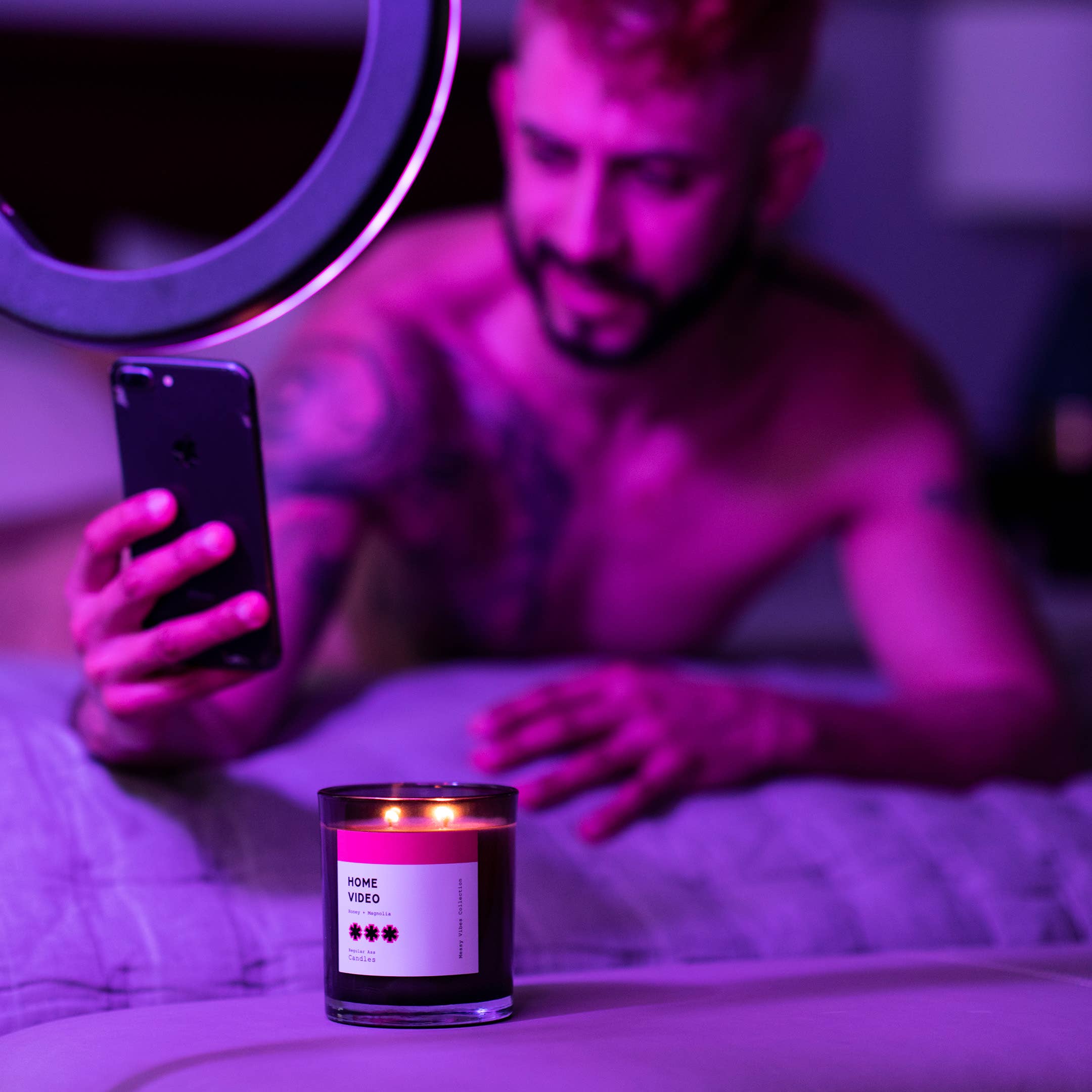 Regular Ass Candles - Wholesale Novelty Candle - Home Video, Honey + Toffee 11oz Luxury Candle1