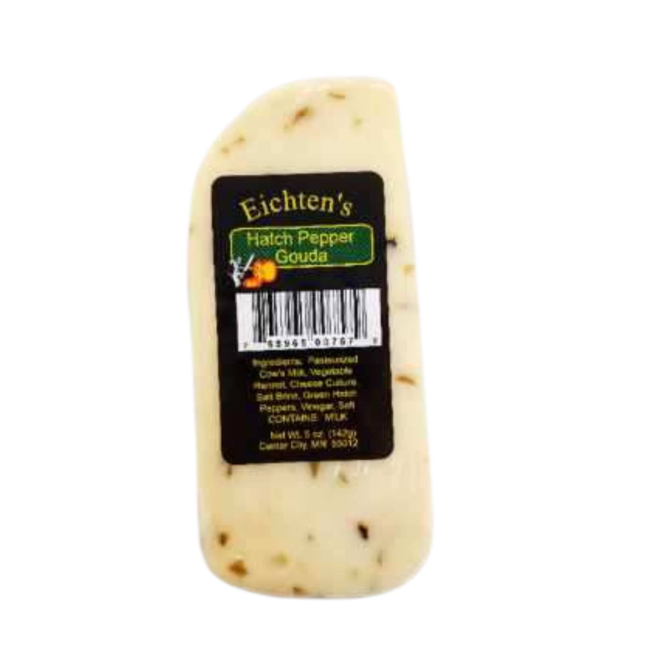 Eichtens Cheese - Wholesale Cheese - Hatch Pepper Gouda Cheese Retail Wedge1
