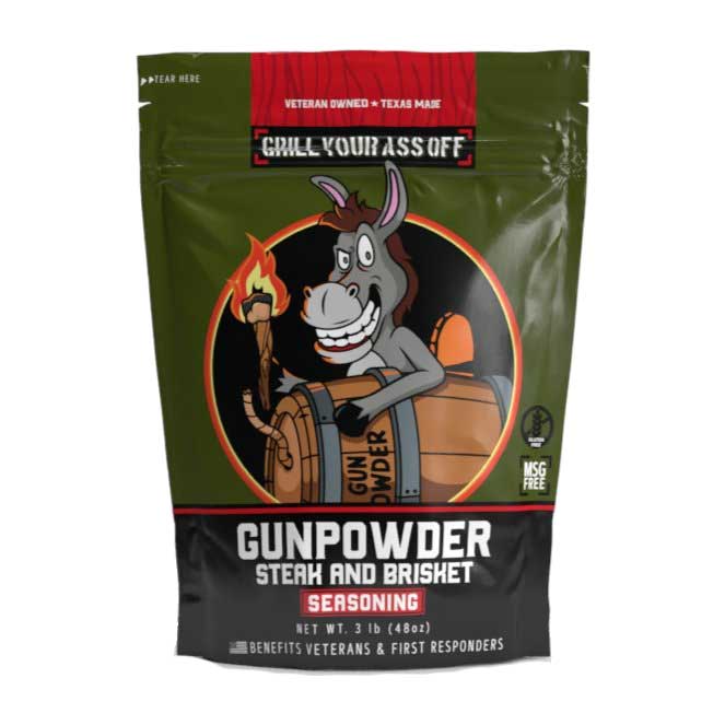 Grill Your Ass Off - Spices, Rubs, Seasonings, Sauces, Jerky - Wholesale Rub - Gunpowder Steak & Brisket Seasoningâ„¢ 3LB Bag - Beef Grilling