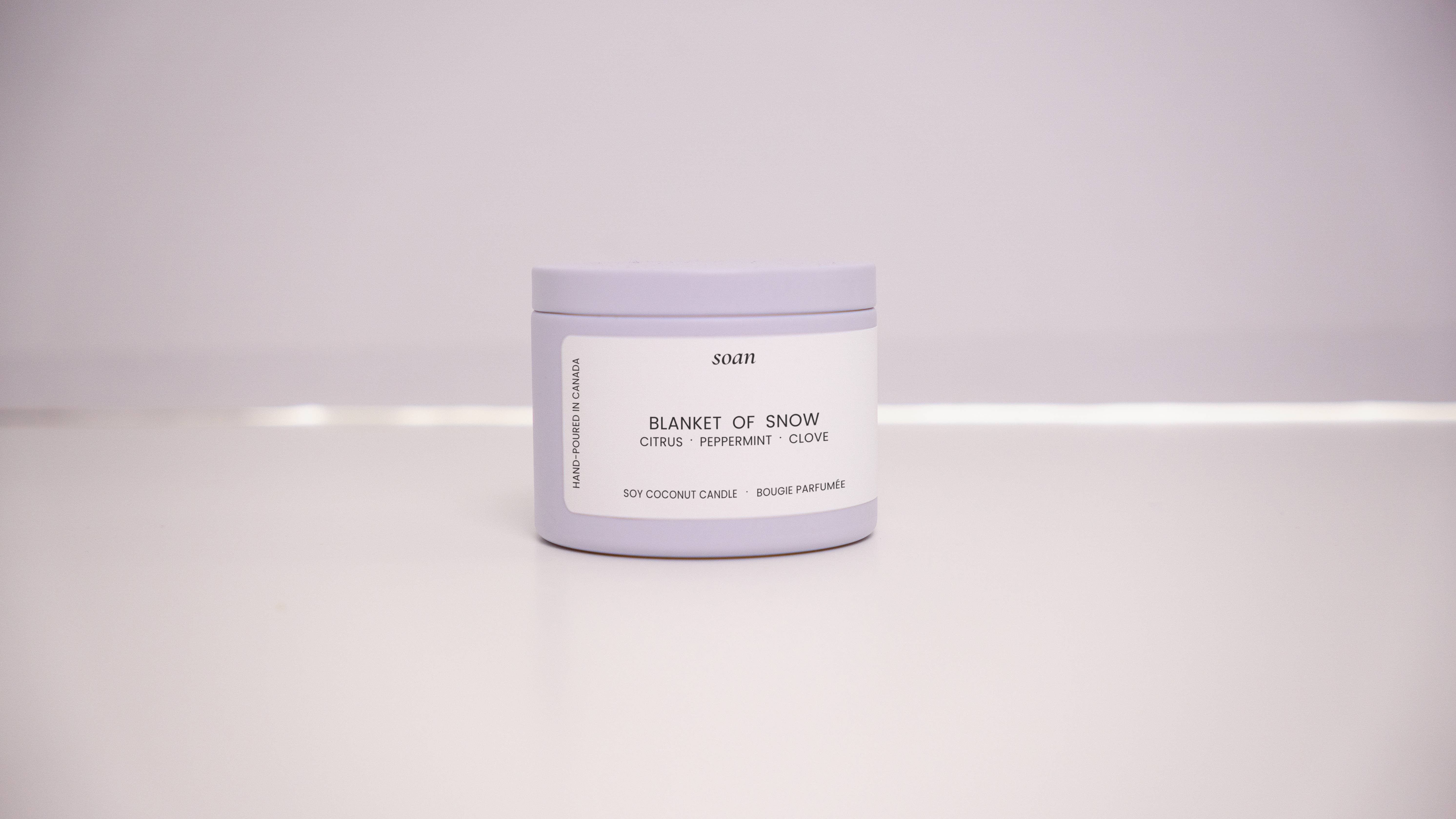 soan - Wholesale Jar/Filled Candle - Soy Candle – Peppermint, Clove & Citrus (Blanket of Snow)2