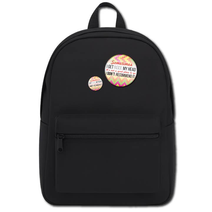 Static Cat Studio - Wholesale Lapel pin/button - Sometimes I Get Inside My Head – Pin3