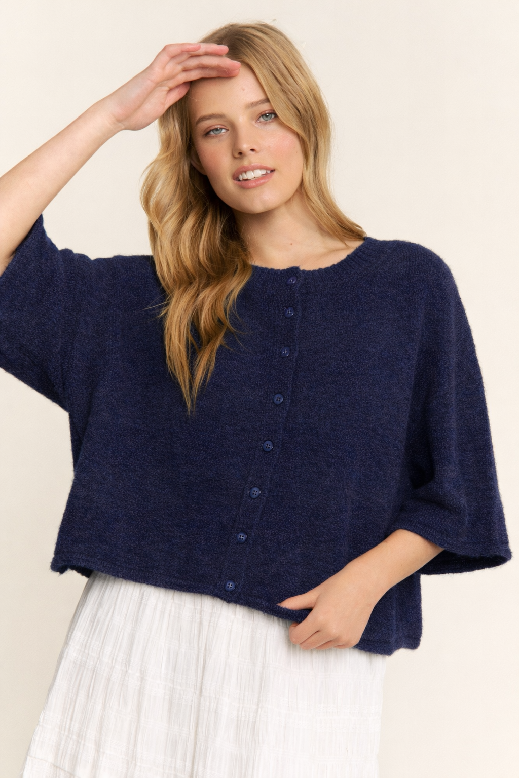 CANDESCENT - Wholesale Cardigan - Women's - Cropped Boxy Soft Knit Cardigan - LOU CARDIGAN38