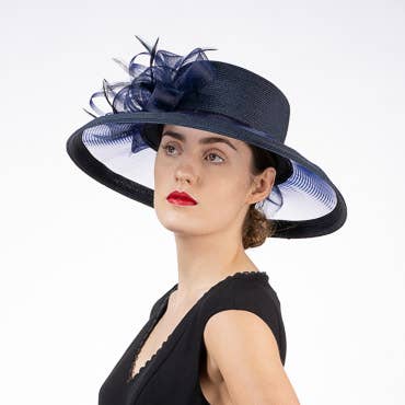 KaKyCo - Vendita all'ingrosso Cappello di paglia - Donna - Cappello di Paglia in Poliestere con Tesa in Crinolina e Fiocco a Nastro | 3018860