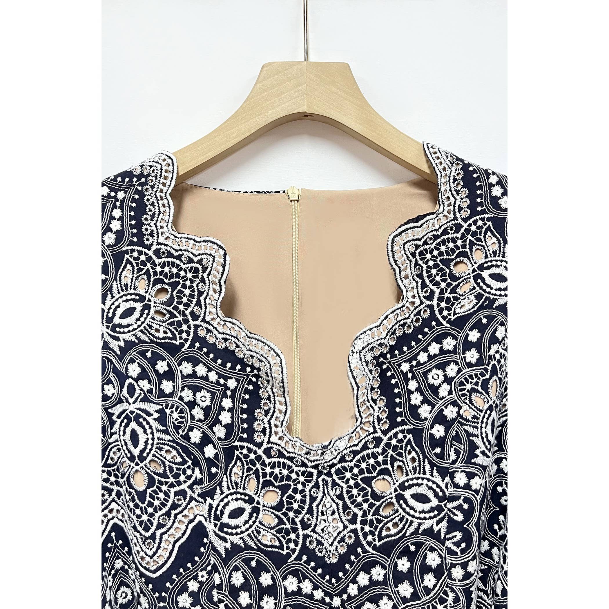 NAVY Asymmetrical Embroidery Maxi Dress for wholesale on Faire2