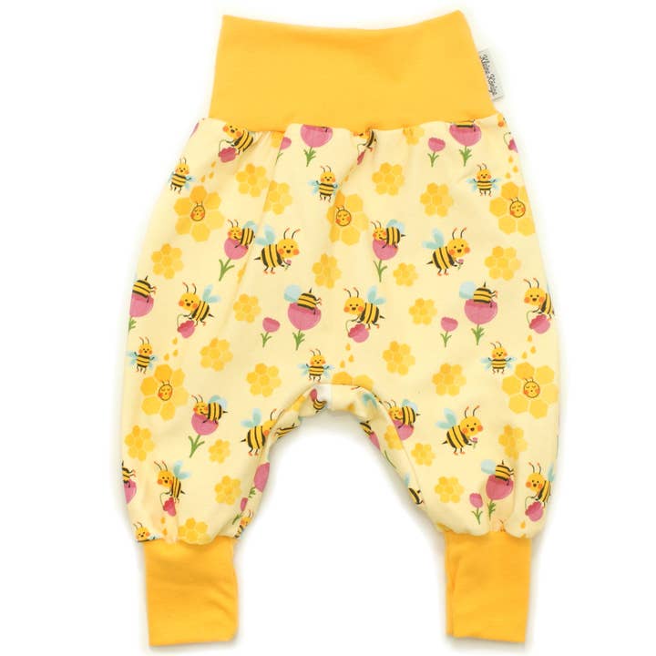Baby Bloomers med blomster og bi i gul - voksebukser for engroshandel hos Kleine Könige