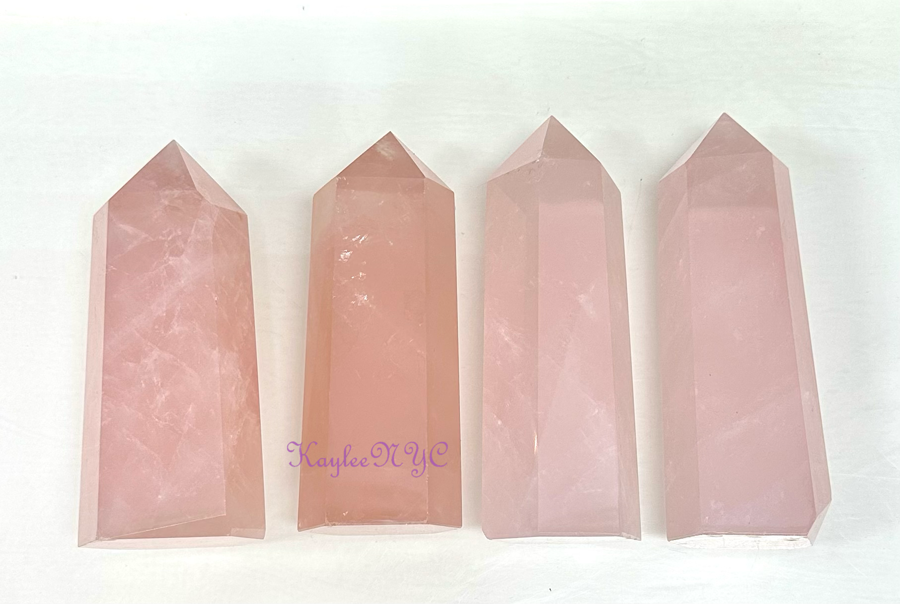 KayleeNYC - Wholesale Spiritual Stone/Crystal - 4-5 Pcs Natural Rose Quartz Tower Crystal2