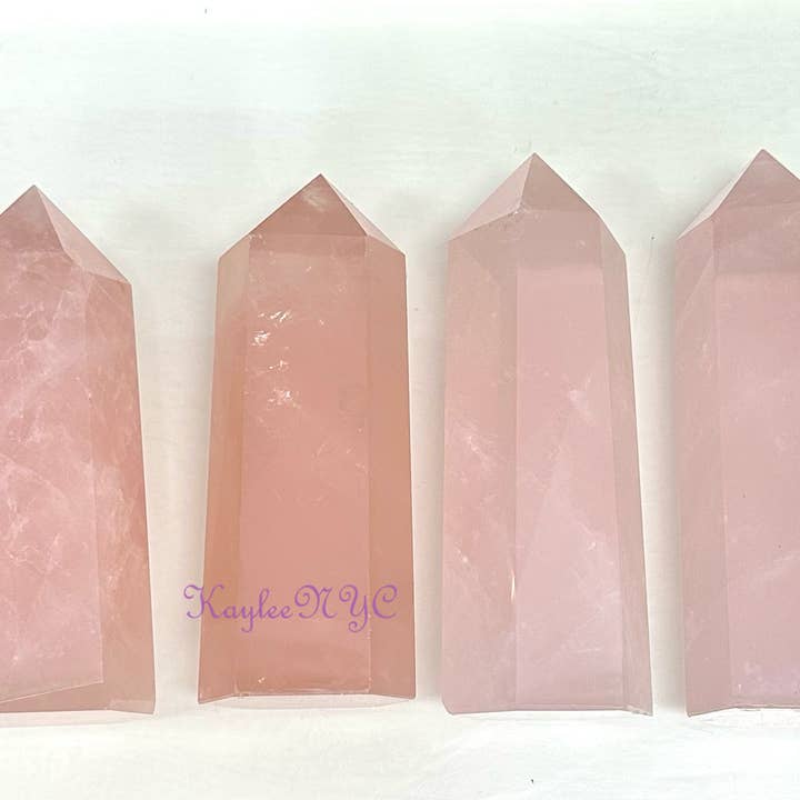 KayleeNYC - Wholesale Spiritual Stone/Crystal - 4-5 Pcs Natural Rose Quartz Tower Crystal2