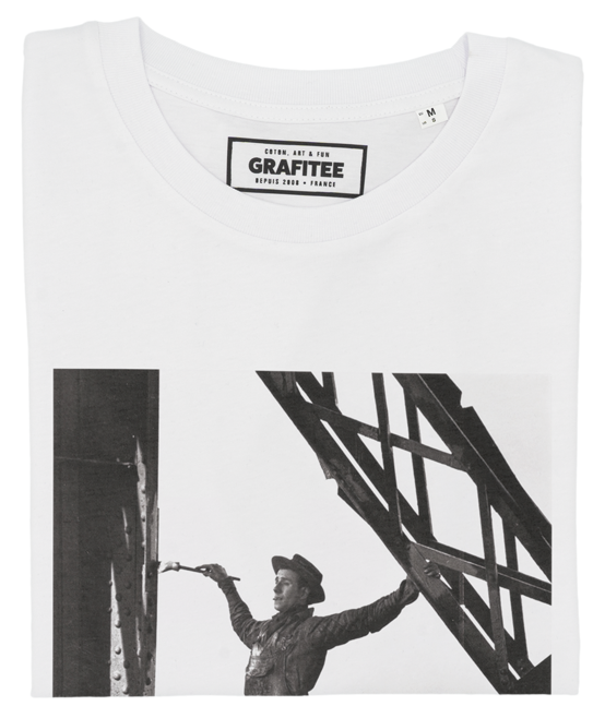 White The Eiffel Tower Worker T-shirt - Photo Paris T-shirt for wholesale on Faire1