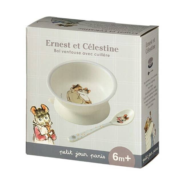 EC702K Bowl with suction pad and spoon Ernset & Célestine for wholesale by Petit Jour Paris