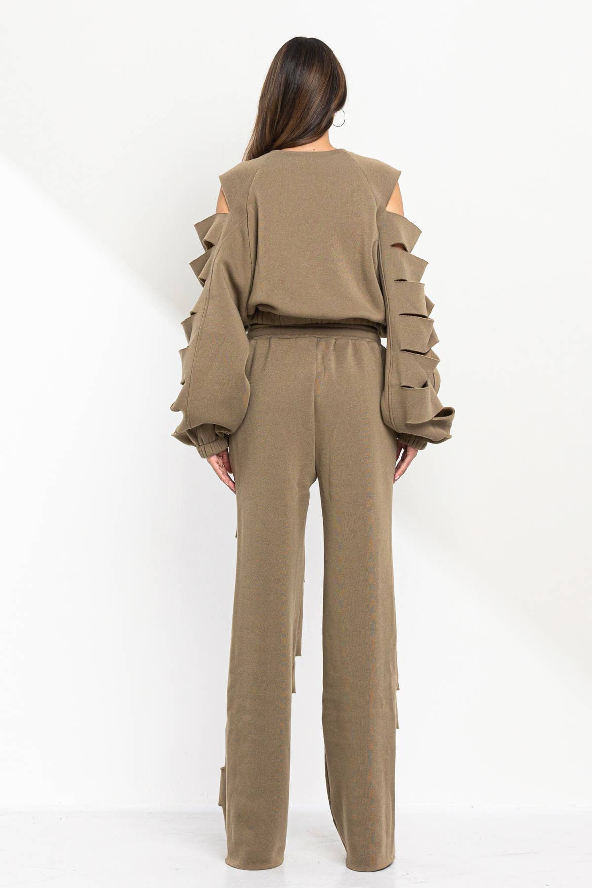 No Vacancy - Wholesale Pants - Women's - Cut out legs fleece straight pants9