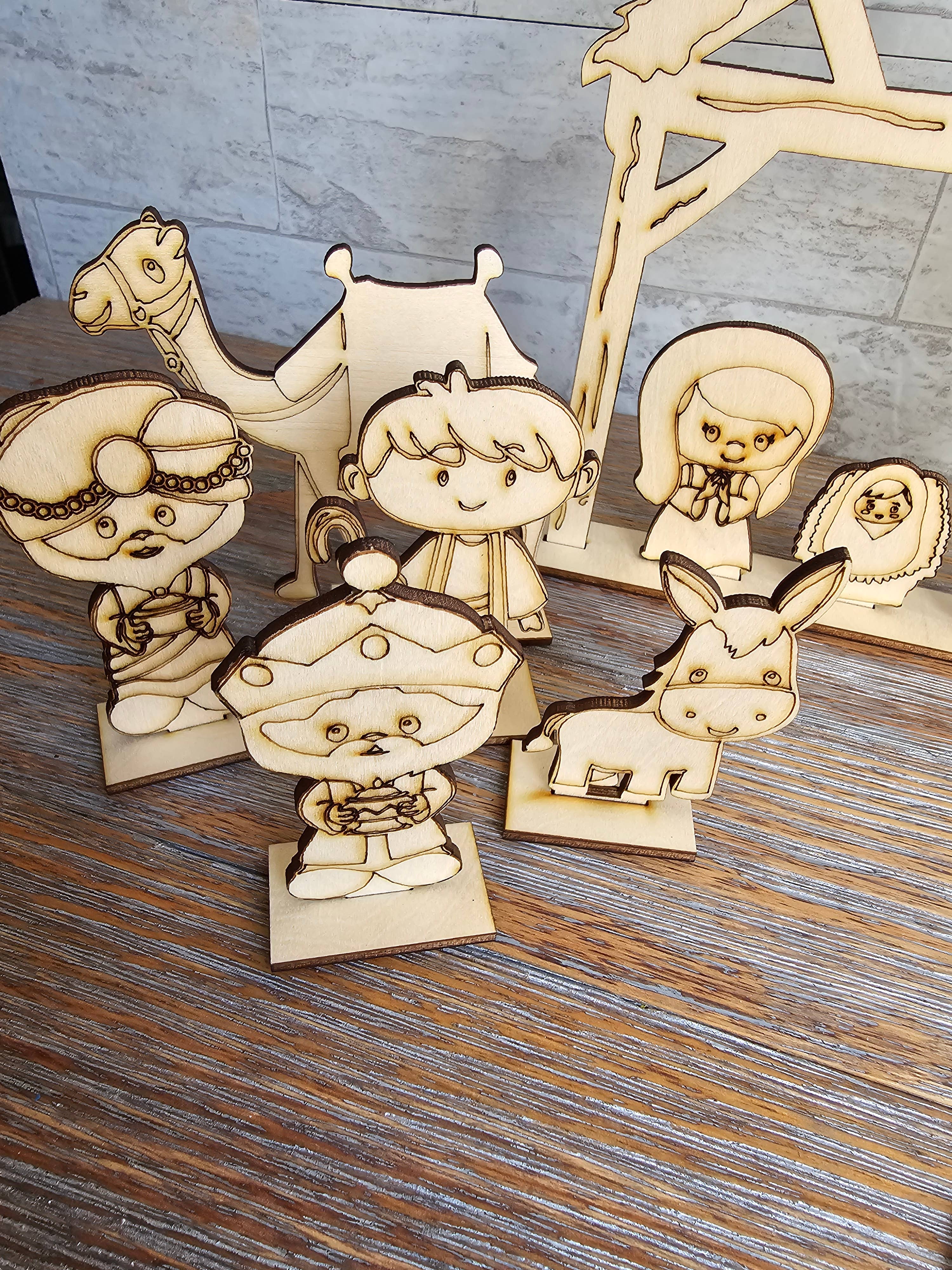 LB Personalized Design - Wholesale DIY Craft Kit - Wood Nativity Set - DIY Paintable Christmas Craft1