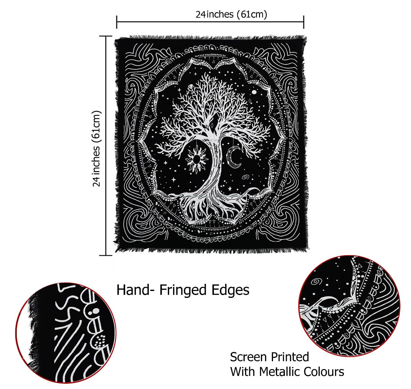 Lungta Imports - Wholesale Tapestry/Textile - Altar Cloth – Tarot Card Spread Tapestry Witchcraft 1