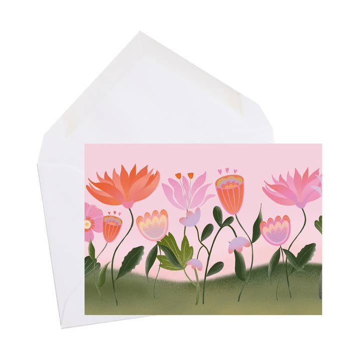 Mini carte de vœux - Fleurs sauvages pour la vente par Lili Graffiti