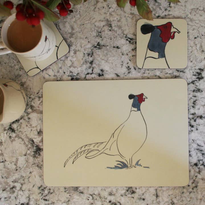 Placemats & onderzetters van fazant voor wholesale door Cluck Cluck!