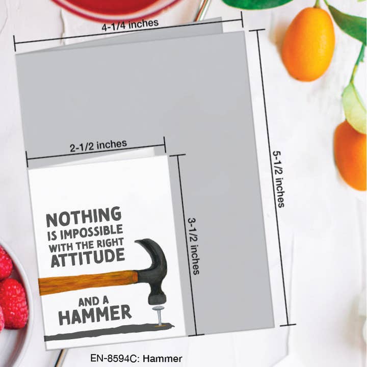 Printed Canvas - Wholesale Everyday Greeting Card - Hammer, Greeting Card (#8594C)1