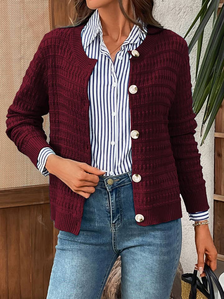 Lovesoft - Venta al por mayor Cárdigan - Mujer - Cárdigan de punto con botones para uso casual en la oficina13