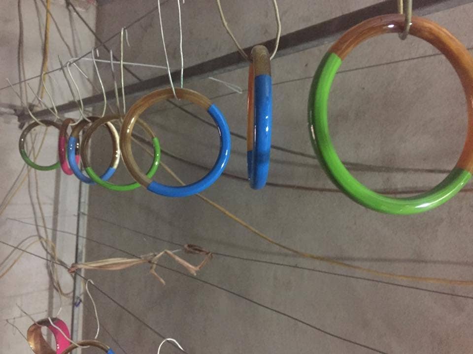 MAISON KIZO - Wholesale Bangle Bracelet - Fushia, Pink and Gold Buffalo Horn Lacquered Bangle2