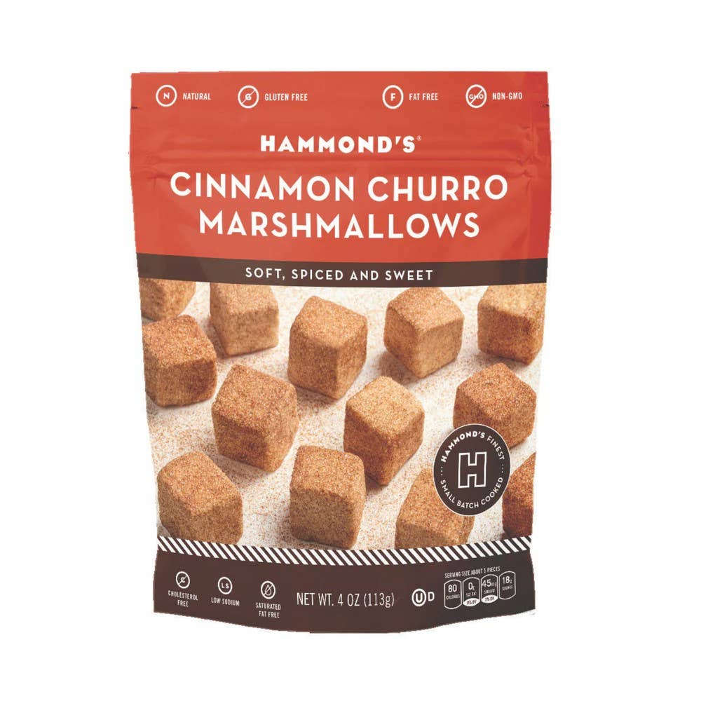 Hammond's Candies - Wholesale Marshmallow - Handmade All-Natural Marshmallows - Cinnamon Churro -4oz Bag