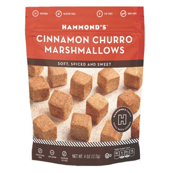 Hammond's Candies - Wholesale Marshmallow - Handmade All-Natural Marshmallows - Cinnamon Churro -4oz Bag0