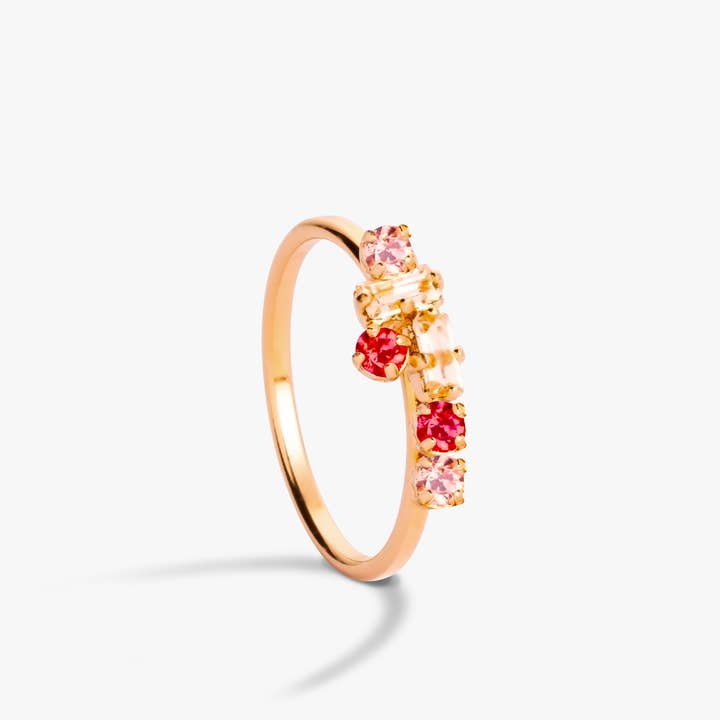 April Please - Wholesale Multi-Stone Ring - ULYSSE gold-plated stone ring